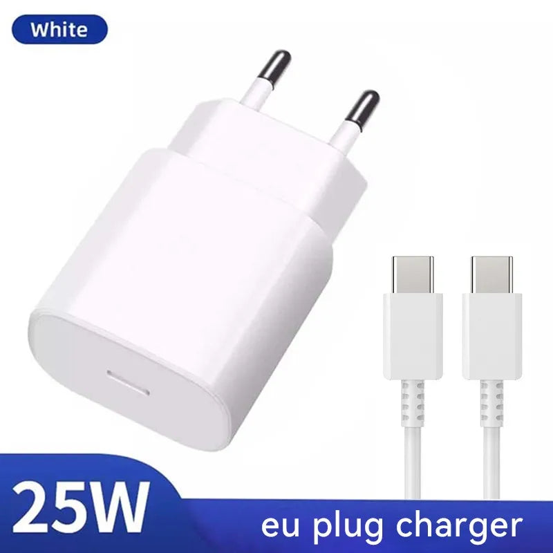 PD 25W USB C Charger Quick Charge 3.0 Super Fast Charging With Type C Cable For Samsung Galaxy S23 S22 S21Ultra Note 20