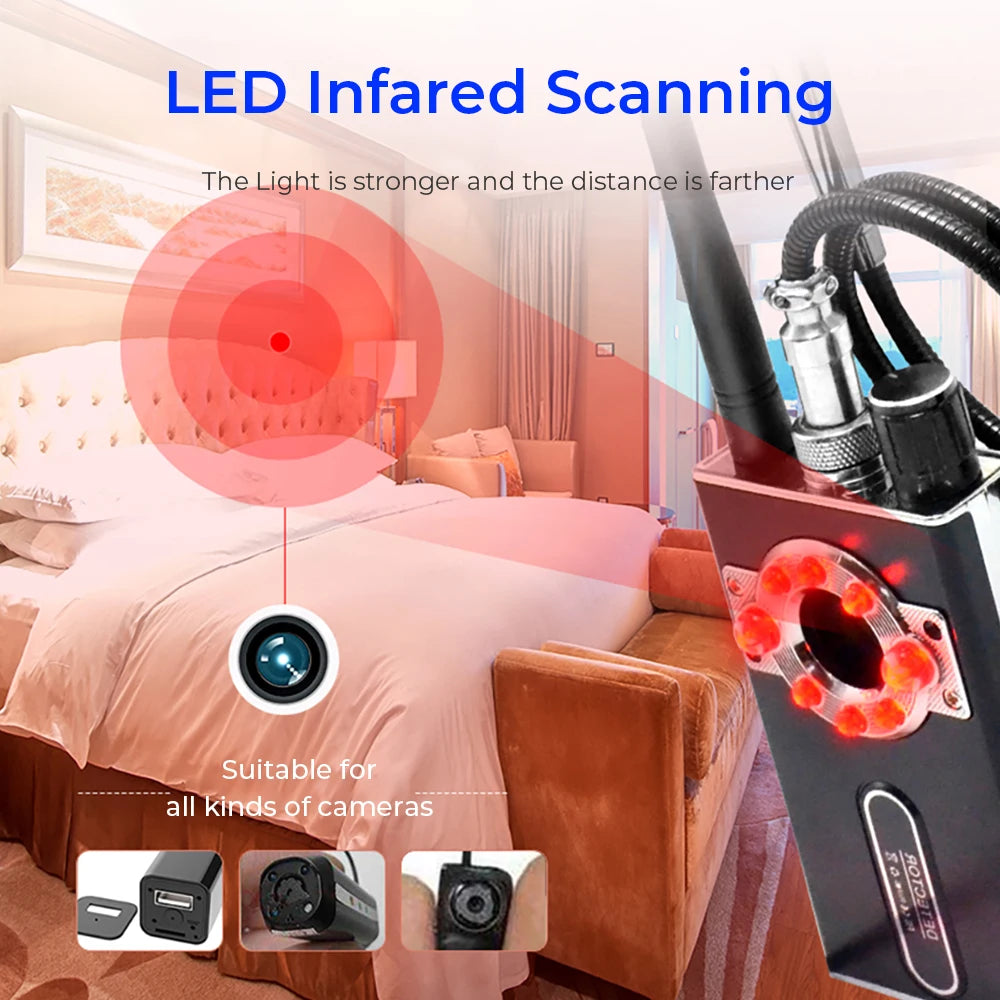 K88 Hidden Devices Detector LED display Anti Candid Camera Detector hunter GPS Bug mini camera RF  Signal Scanner Camera Finder