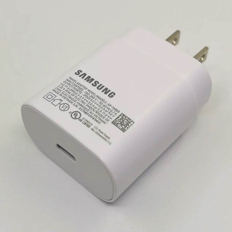 For Samsung Z Flip Fold 6 5 4 3 2 25W US Plug Charger Super Fast Charging Adapter For Galaxy S20 S21 S22 S23 S24 A15 A25 A35 A55