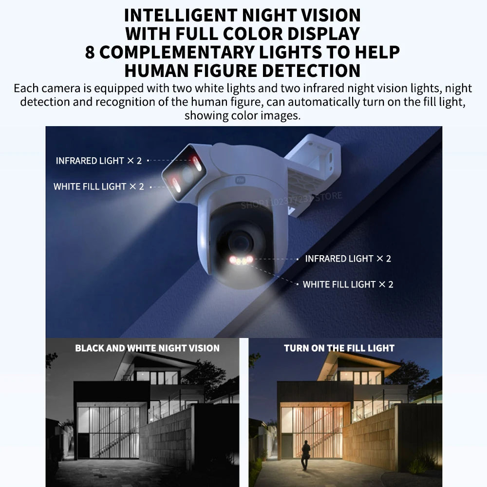 2025 NEW Xiaomi Outdoor CW500 Dual Camera Version IP66 Security Protection CCTV AI Detection Full-Color Night Vision Smart Home