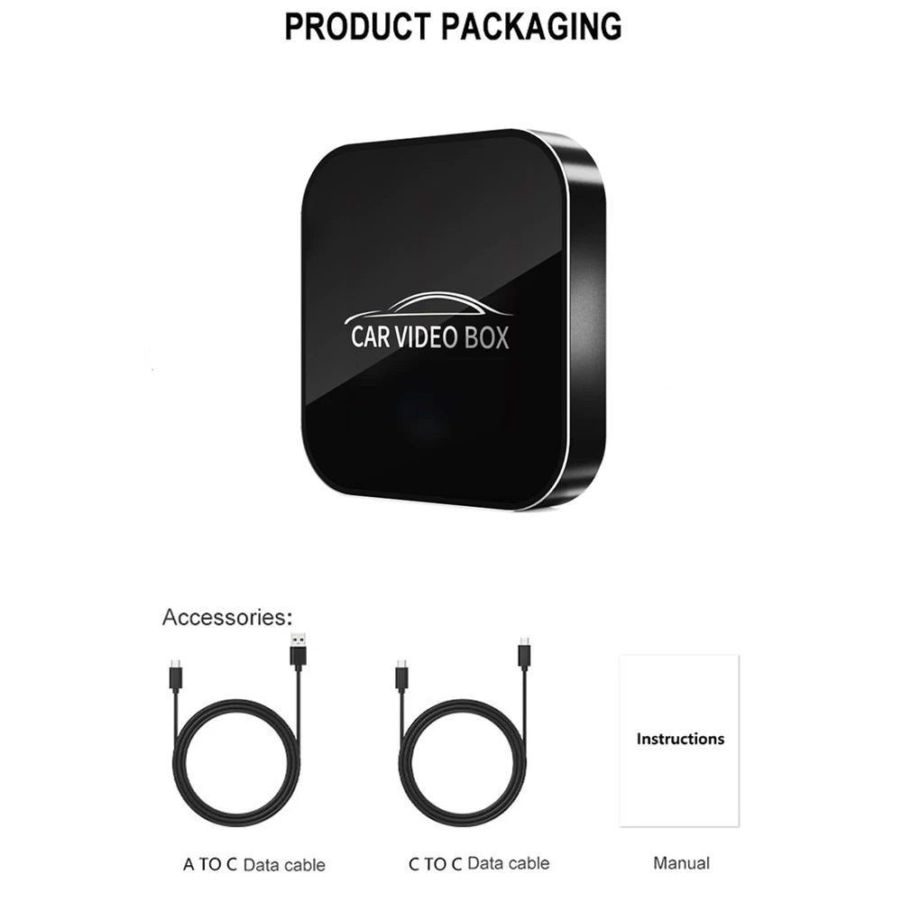 3in1 Wireless Carplay apple Android Auto AI Box,Android 12 RK3328 BT 2+16G,Plug&Play Fits Cars From 2016,Support Any Apps - CP2D