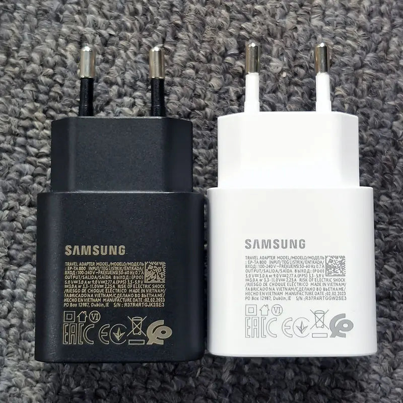 Samsung S24 S23 S22 S21 S20 FE 25W PD Charger Super Fast Charge Adapter For Galaxy Z Flip Fold 6 5 4 3 2 A15 A25 A35 A55 A54 A73