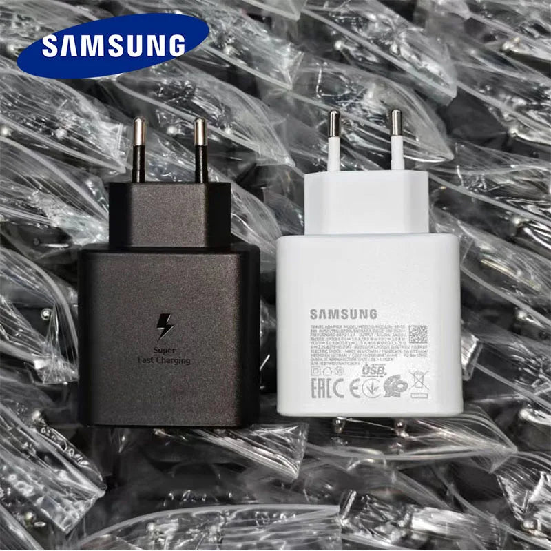 SAMSUNG Charger PD 45W Super Fast Charging Original EU Wall Charger 5A Type C Cable Galaxy S25 S24 S23 S22 Ultra A54 A53 Note20