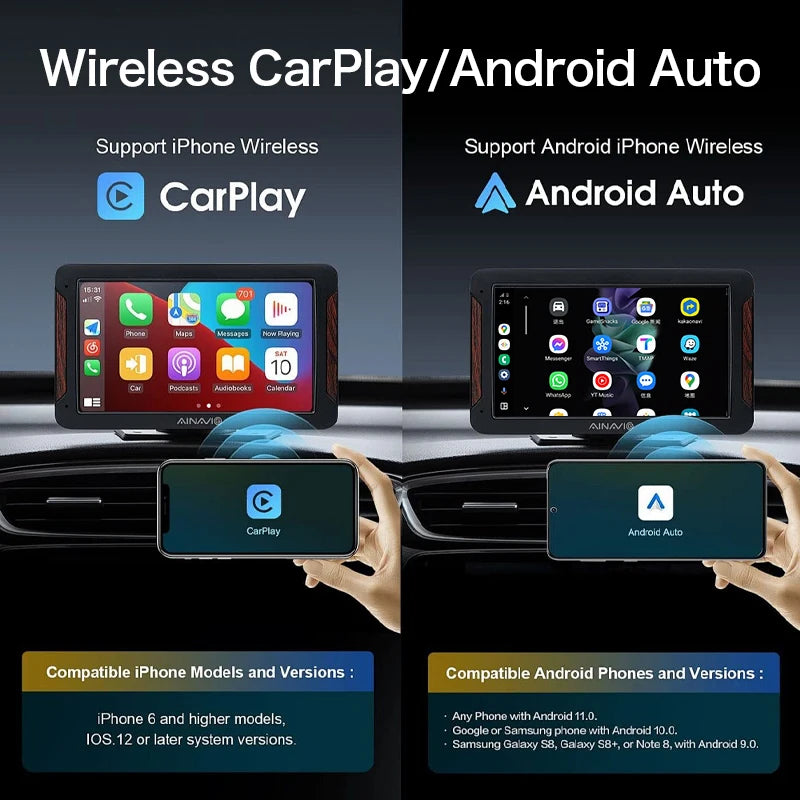3in1 Wireless Carplay apple Android Auto AI Box,Android 12 RK3328 BT 2+16G,Plug&Play Fits Cars From 2016,Support Any Apps - CP2D