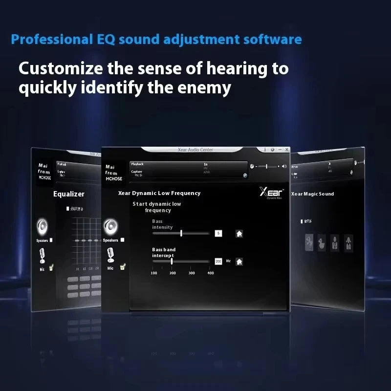 Original MCHOSE V9Pro Music Esports Gaming Headphones 3-mode Wireless Noise Reduction Mic Customized Head-mounted Pc Accessories