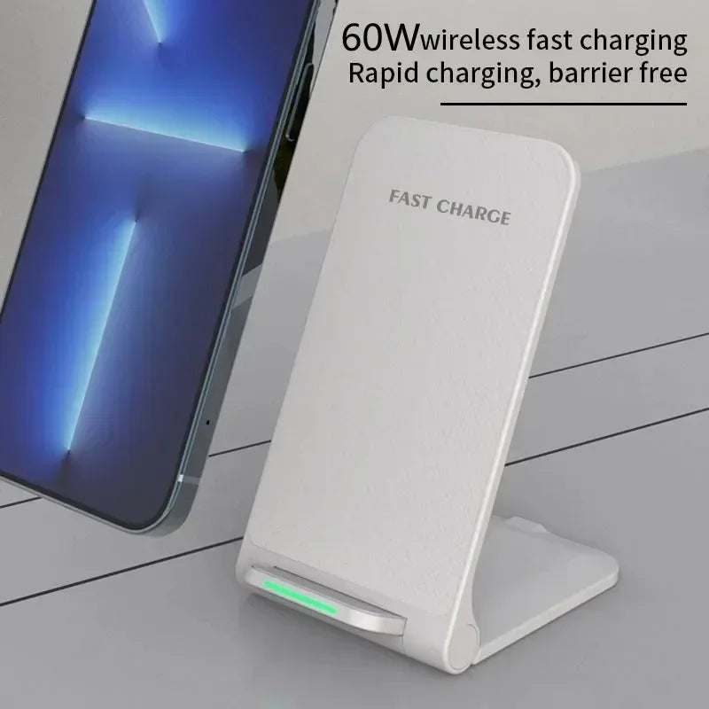 30W Wireless Charger For iPhone 15 14 13 12 Pro Max Phone Stand Fast Charging Charger for Samsung Note 20/10 S21 Ultra Foldable