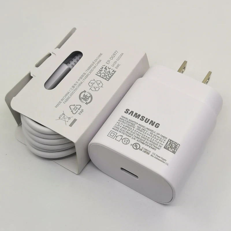 For Samsung Z Flip Fold 6 5 4 3 2 25W US Plug Charger Super Fast Charging Adapter For Galaxy S20 S21 S22 S23 S24 A15 A25 A35 A55