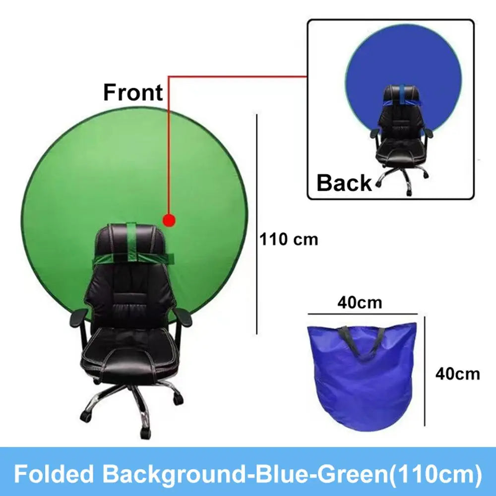 Portable Chair Foldable Chromakey Background Cloth Double Sided Backdrop Green Blue Screen