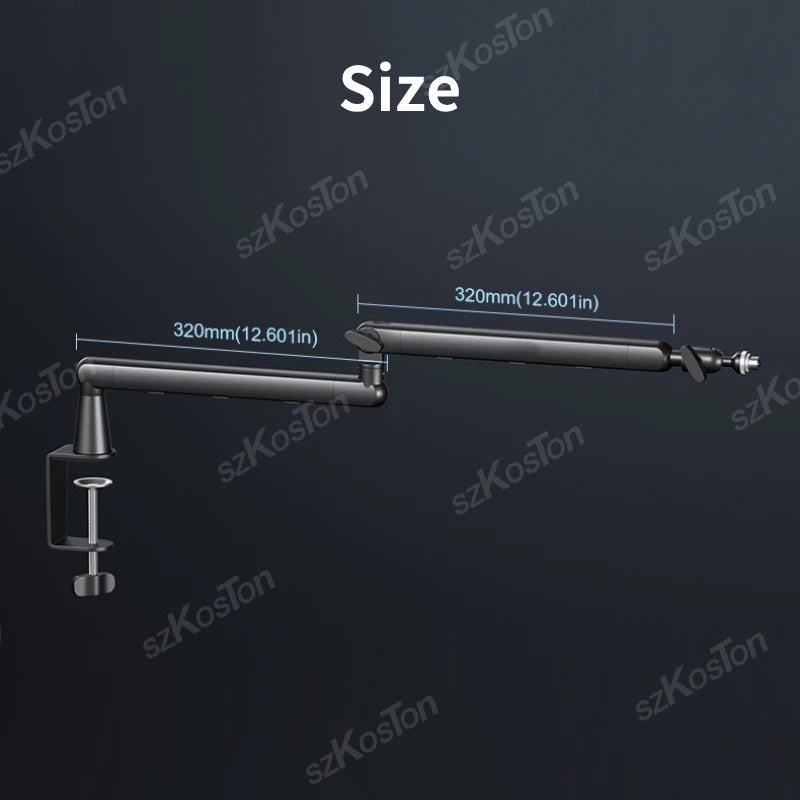 Professional Studio Low Profile Mic Arm with Extended Riser Cable Management Adjustable Microphone Stand for SM7B MV7 AM8 K688