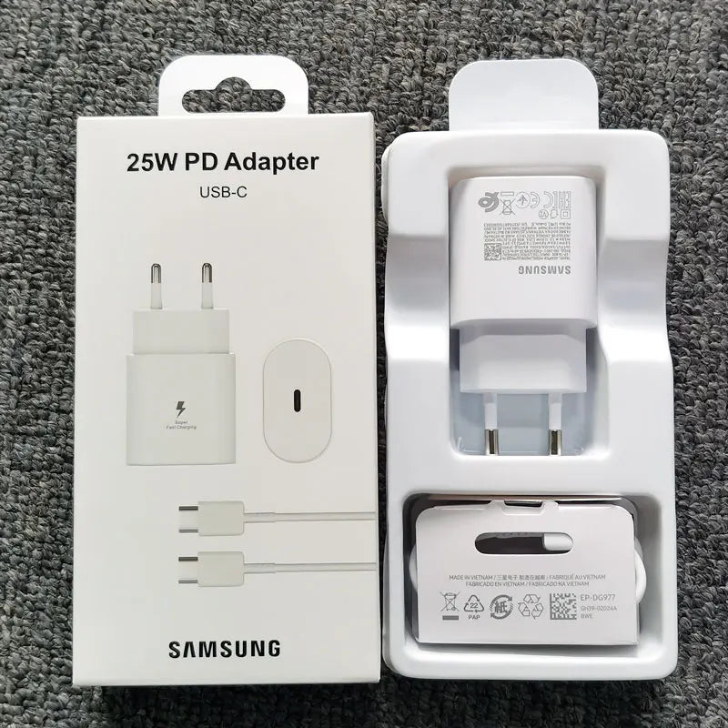 Samsung S24 S23 S22 S21 S20 FE 25W PD Charger Super Fast Charge Adapter For Galaxy Z Flip Fold 6 5 4 3 2 A15 A25 A35 A55 A54 A73