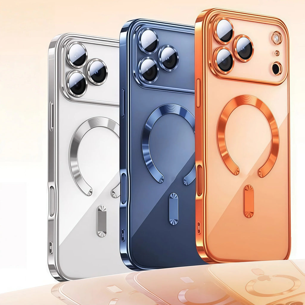 Camera Protection Clear Luxury Plating Cover Soft TPU  Drop Protective With Magnetic Phone Case For iPhone17Pro Max/17Pro/Air/17