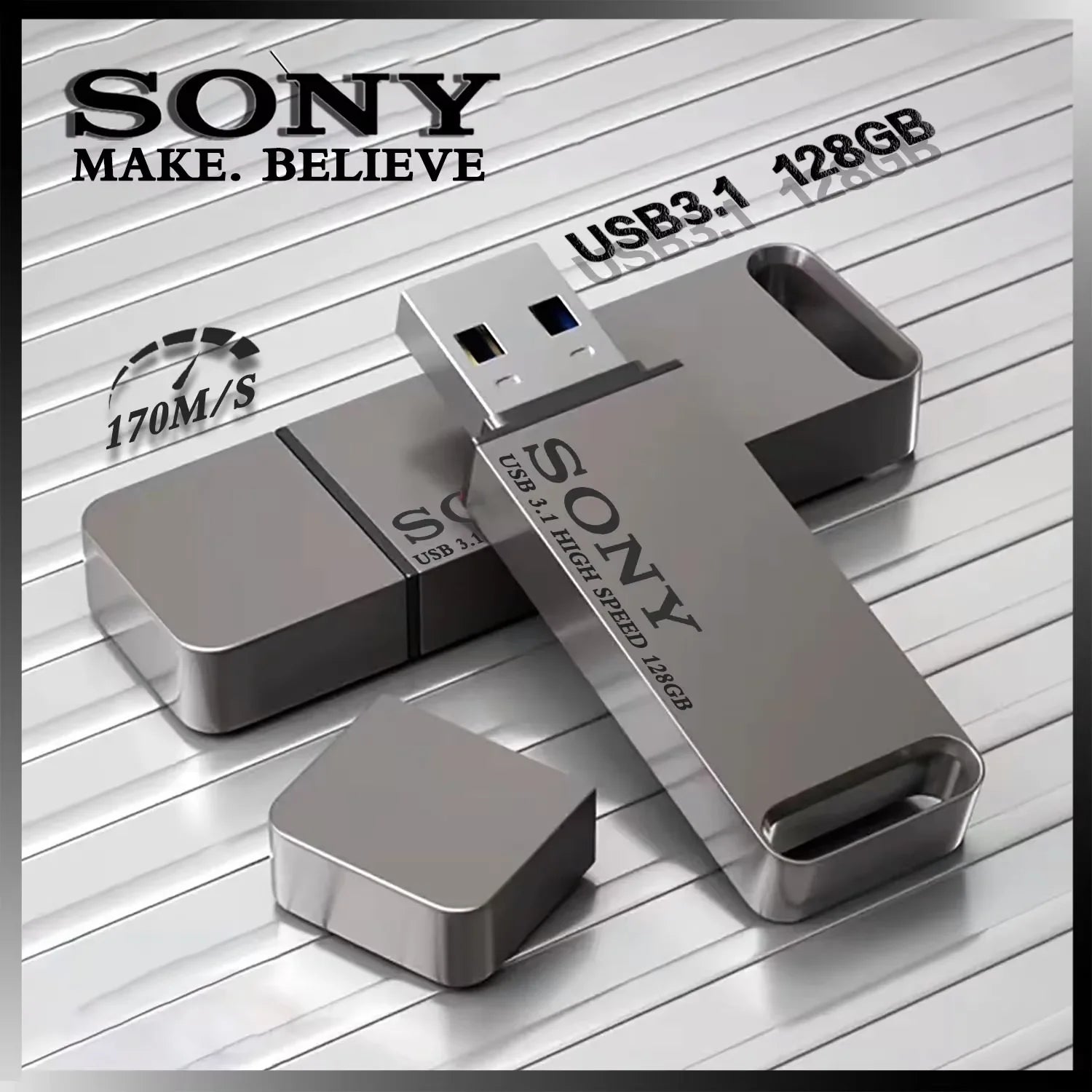 Sony 2TB USB 3.1 Type-C High-Speed Flash Drive Metal U Disk Waterproof Memory Stick for PC Phone Data Transfer