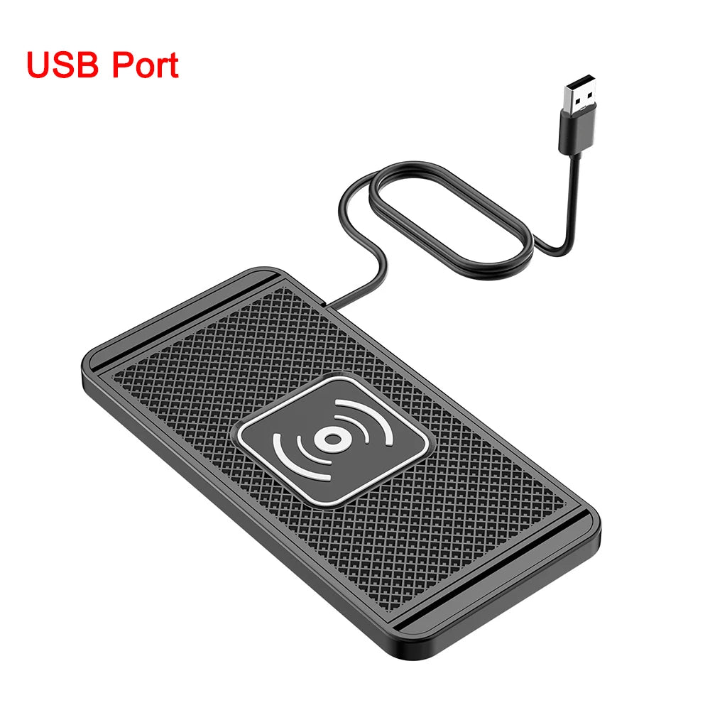 Car Wireless Charger for Iphone 16 15 15 Pro Max 14 13 12 X Samsung S24 S23 Wireless Car Charger Silicone Pad Stand Fast Charger