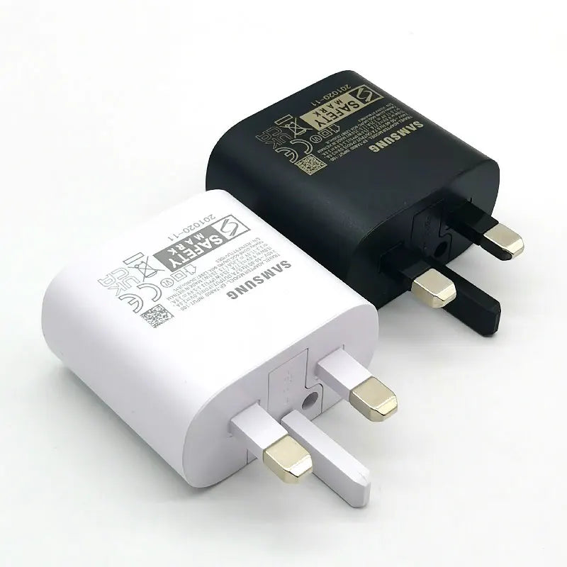 For Samsung 25W UK Plug Super Fast Charger Adapter For Galaxy Z Flip Fold 6 5 4 3 2 S24 S23 S22 S21 S20 Ultra FE A15 A25 A35 A55