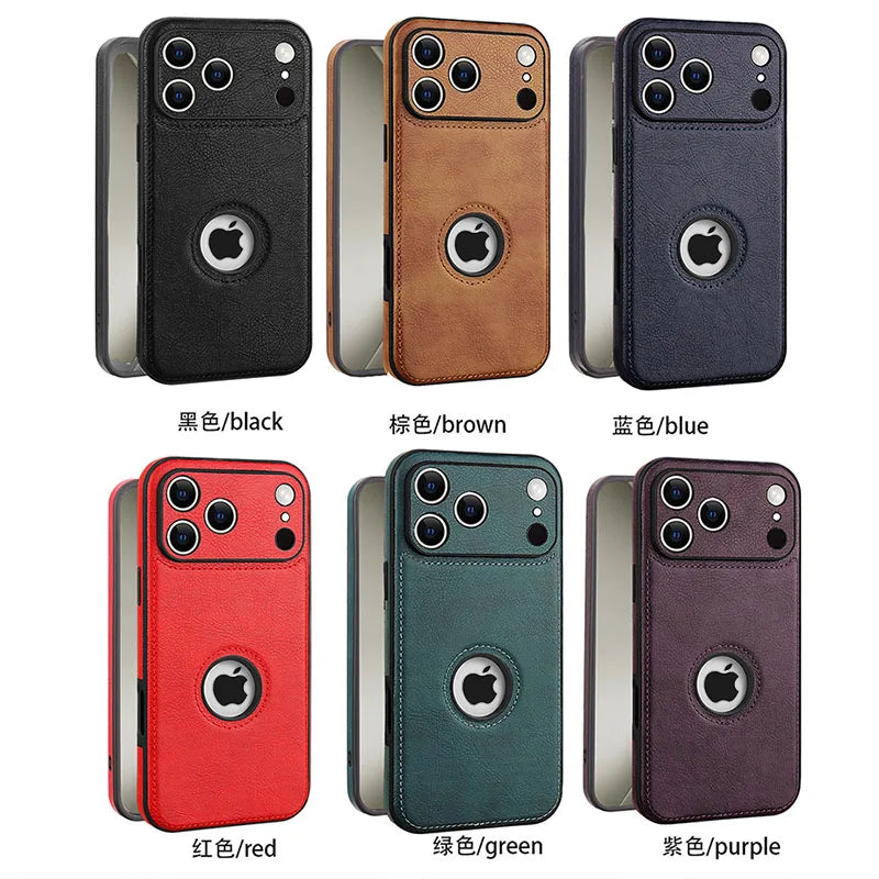 High Quality PU Leather Case for Apple iPhone 17 Pro Max 11 12 13 14 15 16 Plus Logo View Luxury Business Mobile Phone Cover