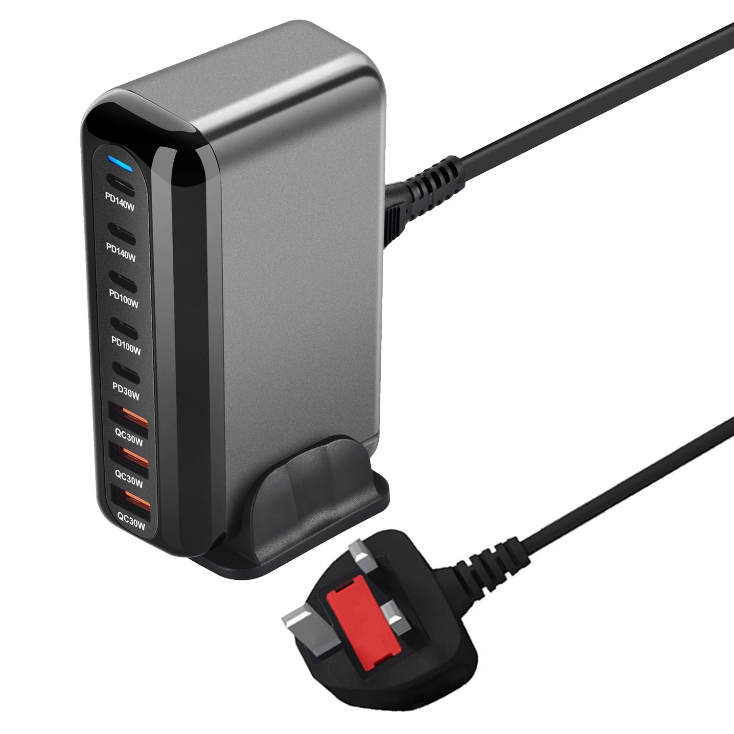 New 600W GaN Fast Charge 3.0 USB Type C Fast Charger with 8 Ports, 5C3A PD Charger for Phones and Tablets, Portable Design