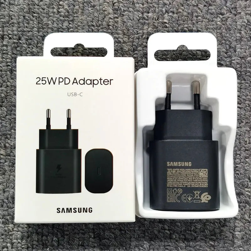 Samsung S24 S23 S22 S21 S20 FE 25W PD Charger Super Fast Charge Adapter For Galaxy Z Flip Fold 6 5 4 3 2 A15 A25 A35 A55 A54 A73