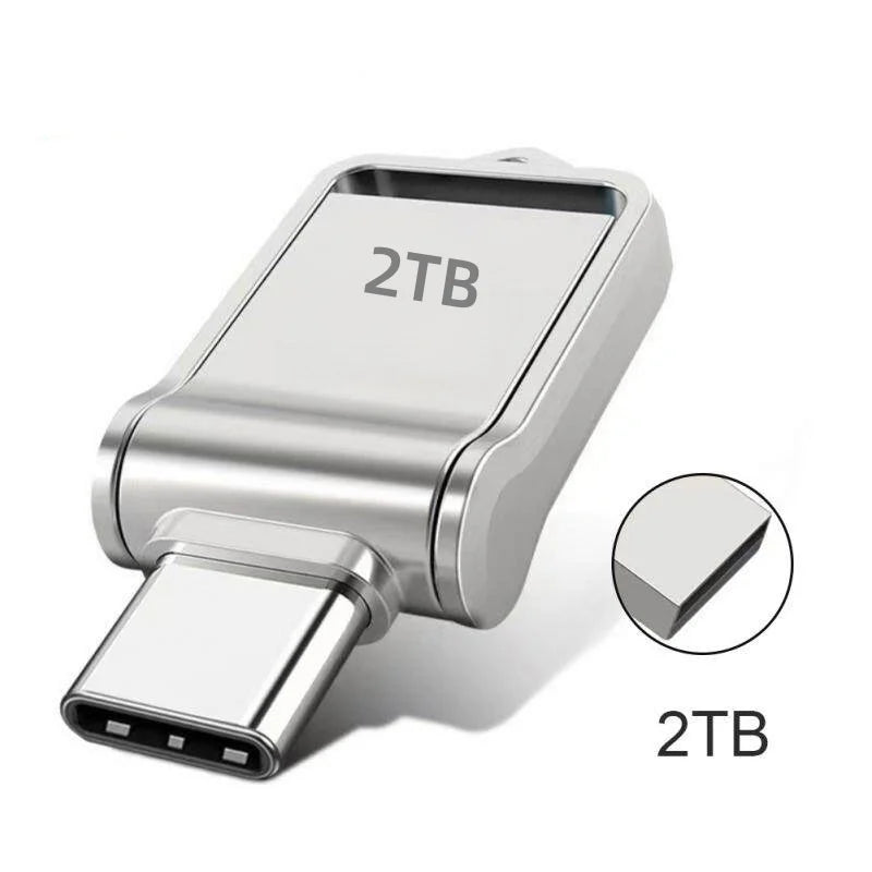 2TB USB 3.2 Flash Drive High Speed Type-C Interface Dual-Use Flash Memory 512GB 1TB Stick For Phone Windows 11 Computer