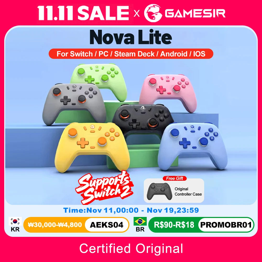 GameSir Nova Lite Gamepads PC Switch 2 Gaming Controller for Nintendo Switch 2 Switch Steam iOS Android Hall Effect Josticks