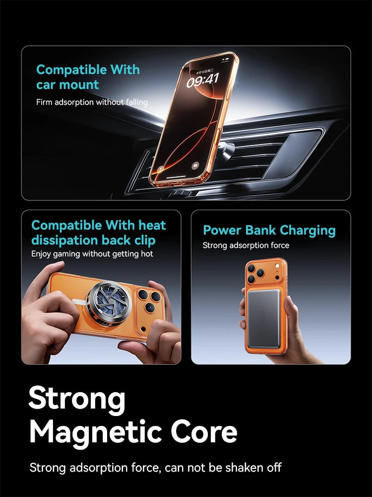 Joyroom Magnetic Case For iPhone 17 16 Pro Max Case Anti Yellow Transparent Cover For iPhone 17 Pro Wireless Charger Thin Cover