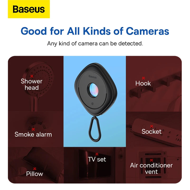 Baseus Camera Detector for Hidden Camera Portable Pinhole Lens Detect Gadget Anti-Peeping Security Protection Candid Detector