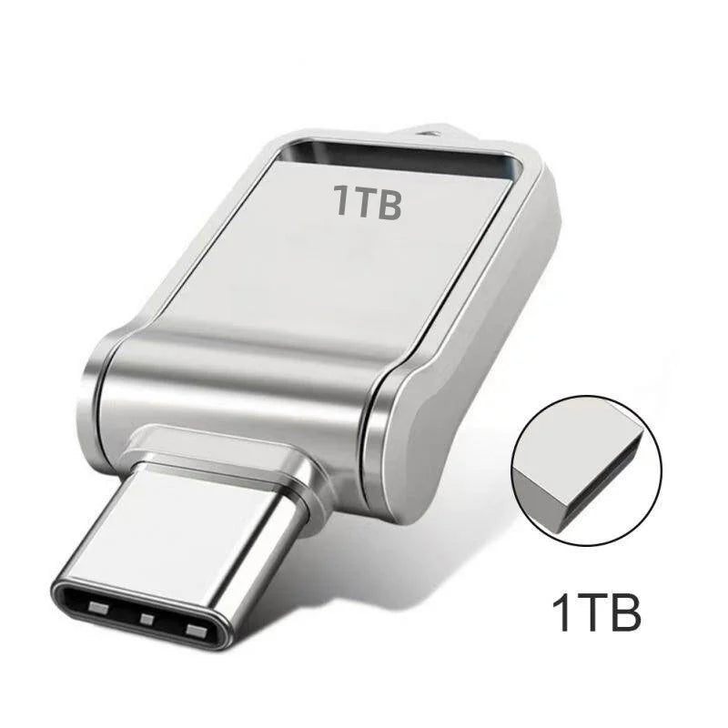 2TB USB 3.2 Flash Drive High Speed Type-C Interface Dual-Use Flash Memory 512GB 1TB Stick For Phone Windows 11 Computer