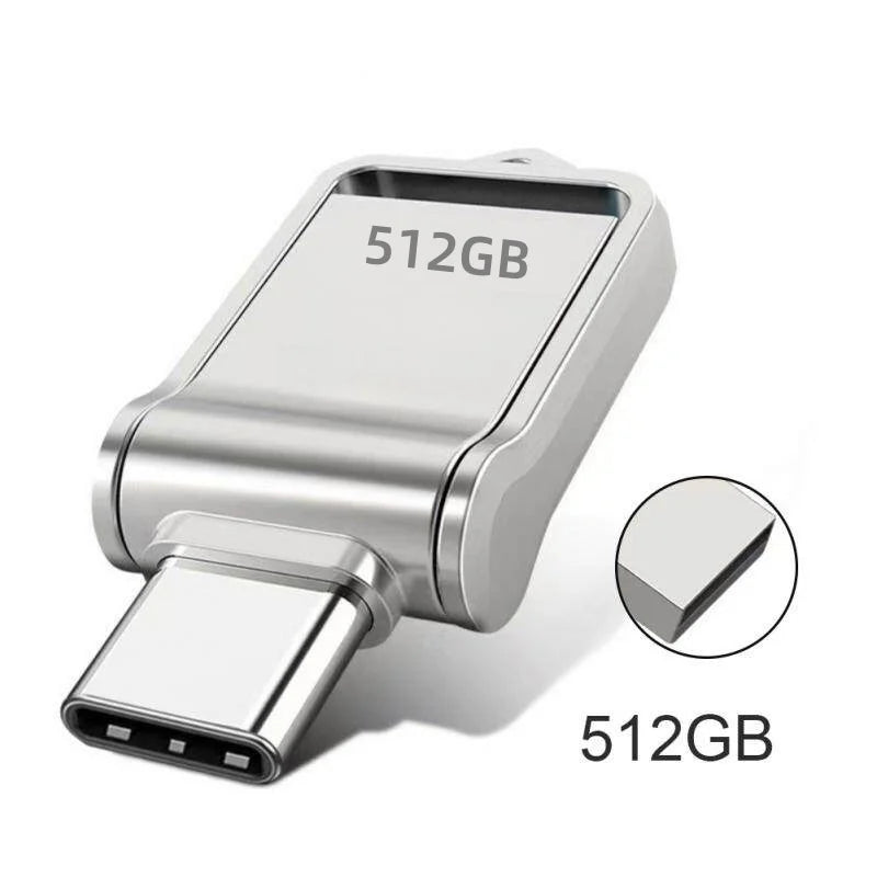 2TB USB 3.2 Flash Drive High Speed Type-C Interface Dual-Use Flash Memory 512GB 1TB Stick For Phone Windows 11 Computer