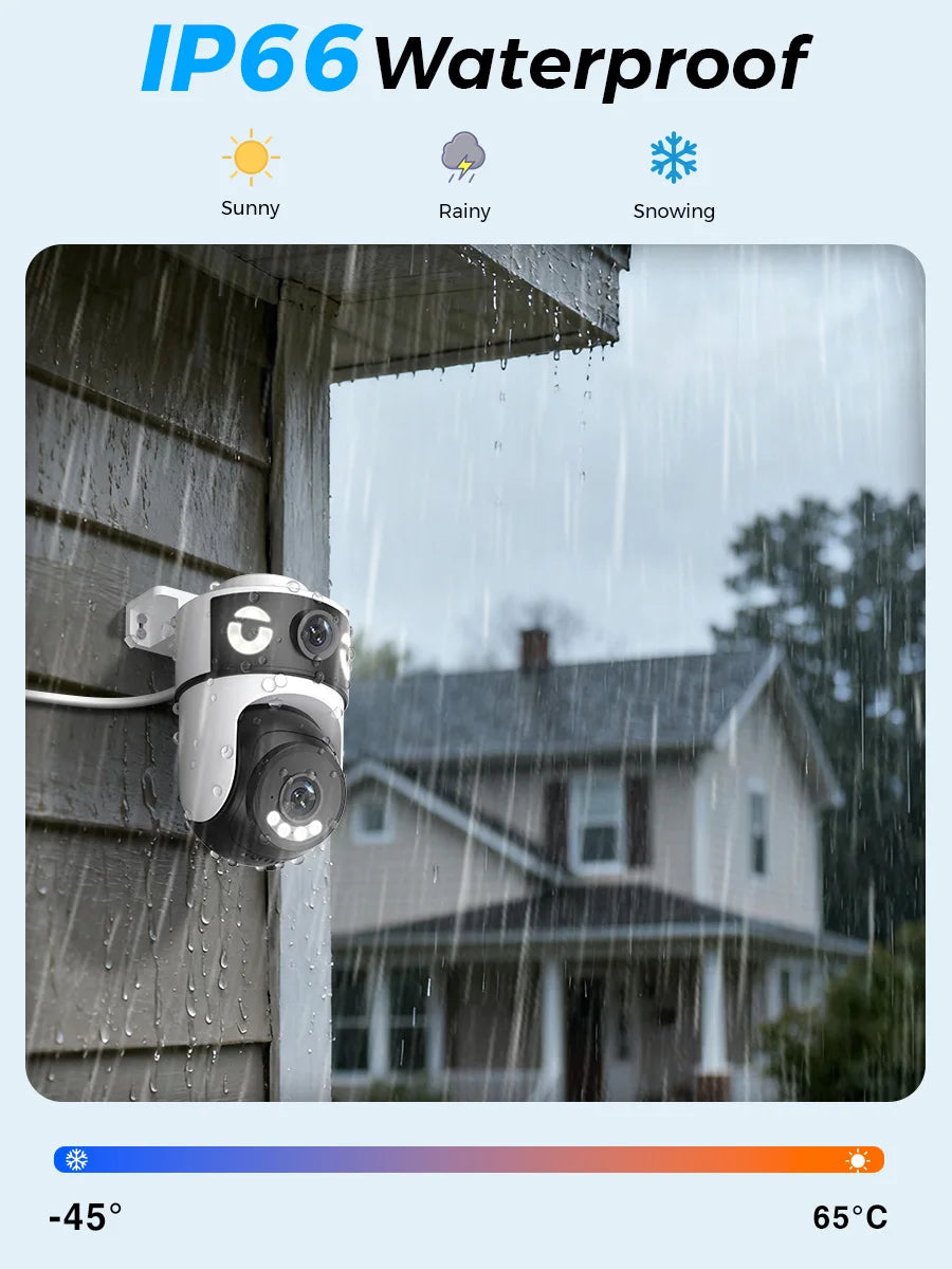 10MP 5K Dual Lens PTZ WIFI Camera Dual Screen 8MP Ai Human Detection Auto Tracking Wireless Outdoor Surveillance IP Camera O-KAM