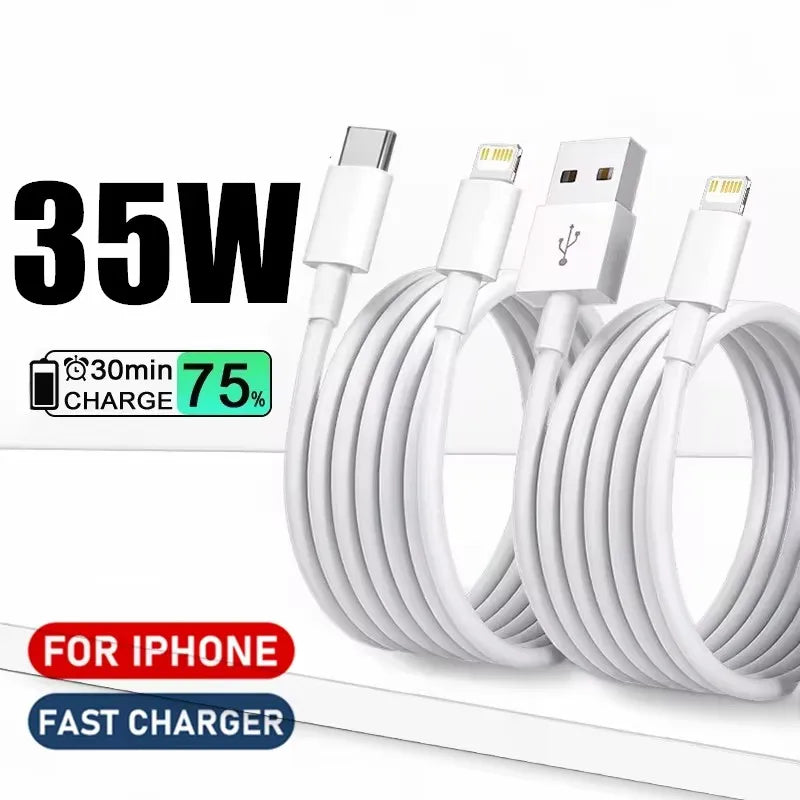 35W PD Fast Charging USB Cable For iPhone 11 12 13 Pro XS Max 7 8 14 Plus X XR SE Rapid Charge USB C Charger Data Line 1m 2m 3m