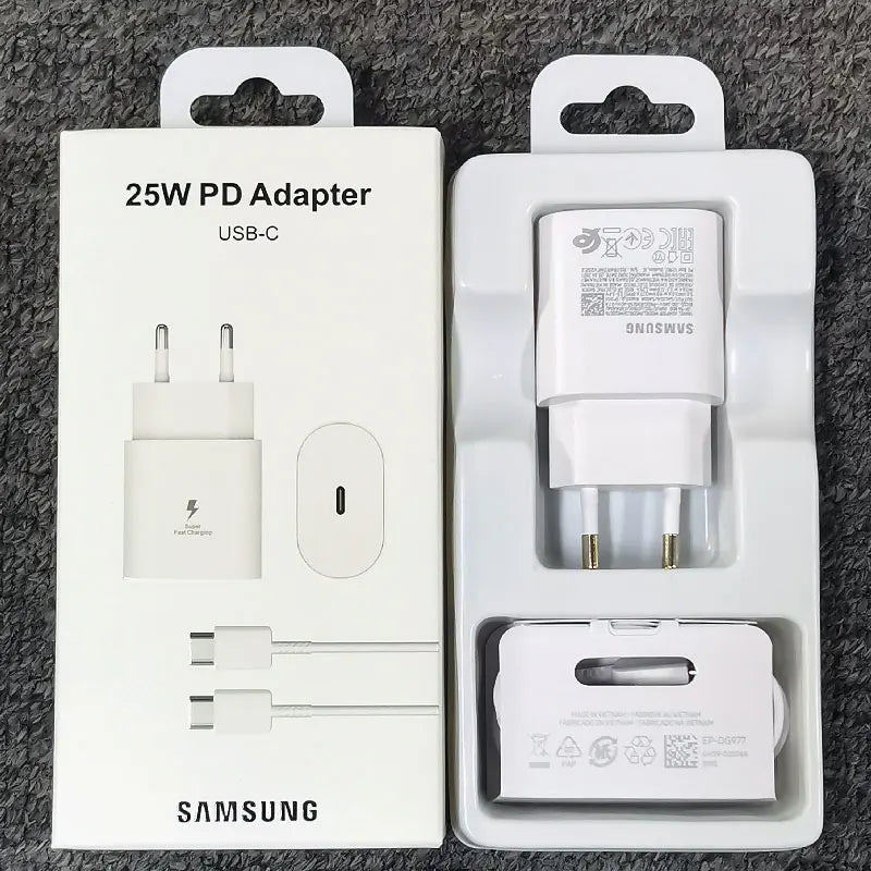 Samsung S24 S23 S22 S21 S20 FE 25W PD Charger Super Fast Charge Adapter For Galaxy Z Flip Fold 6 5 4 3 2 A15 A25 A35 A55 A54 A73