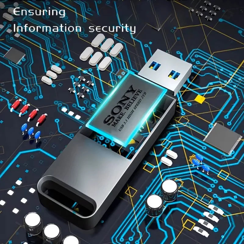 Sony 2TB USB 3.1 Type-C High-Speed Flash Drive Metal U Disk Waterproof Memory Stick for PC Phone Data Transfer