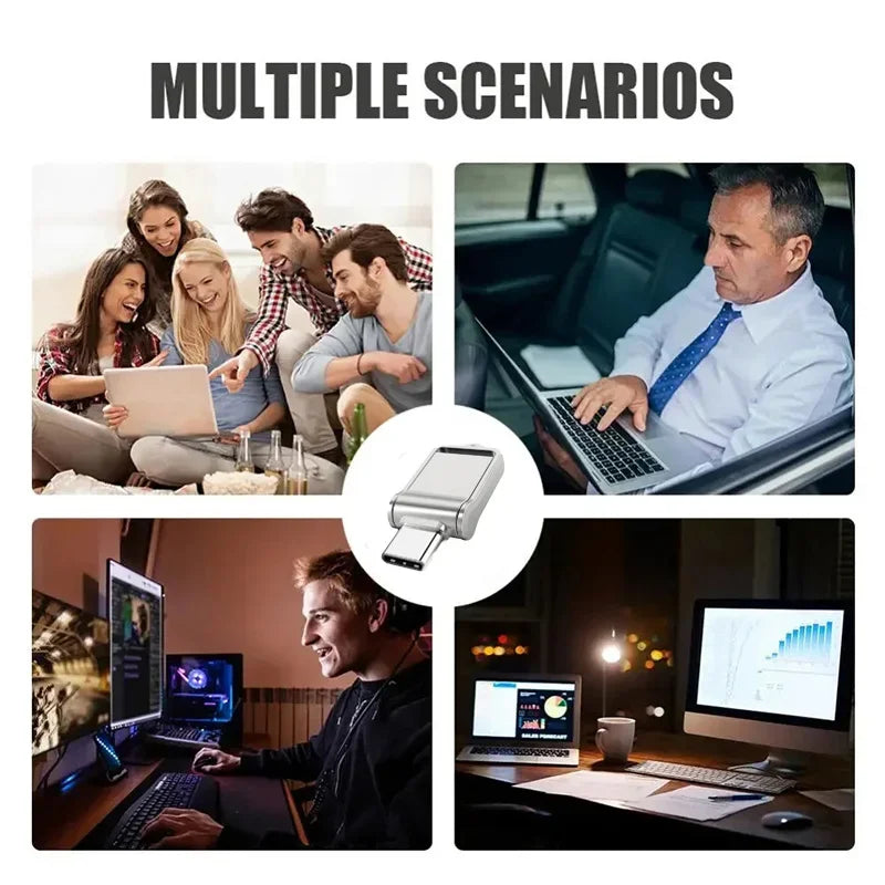 2TB USB 3.2 Flash Drive High Speed Type-C Interface Dual-Use Flash Memory 512GB 1TB Stick For Phone Windows 11 Computer