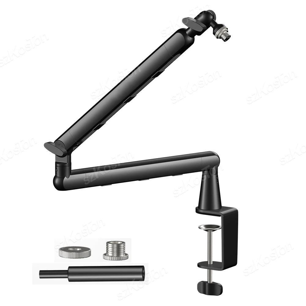 Professional Studio Low Profile Mic Arm with Extended Riser Cable Management Adjustable Microphone Stand for SM7B MV7 AM8 K688