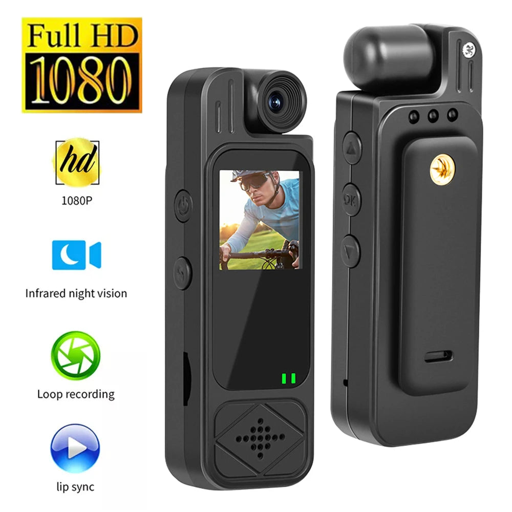 Mini Body Camera 1080P HD Sports Camera Infrared Night Vision Digital Video Recorder 1.3 Inch Bodycam Police Small Camcorder