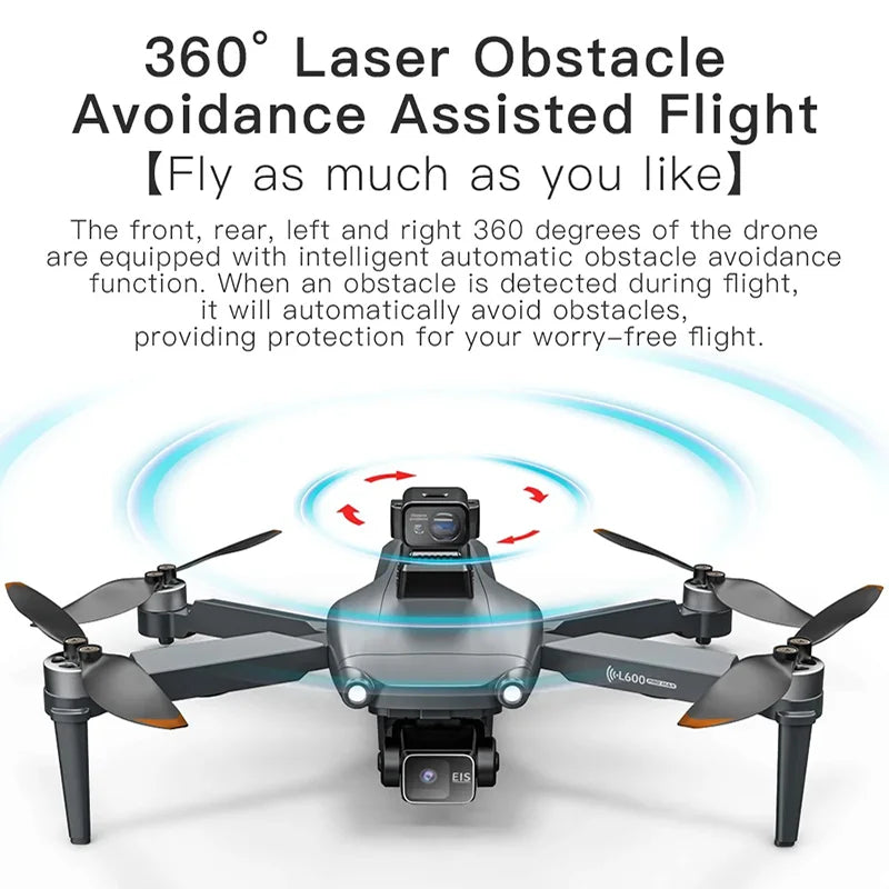 HOT-4K Professional HD Dual Camera New L600 PRO MAX GPS Drone 5KM 3-Axis Gimbal 360 Obstacle Avoidance Brushless Quadcopter Toy