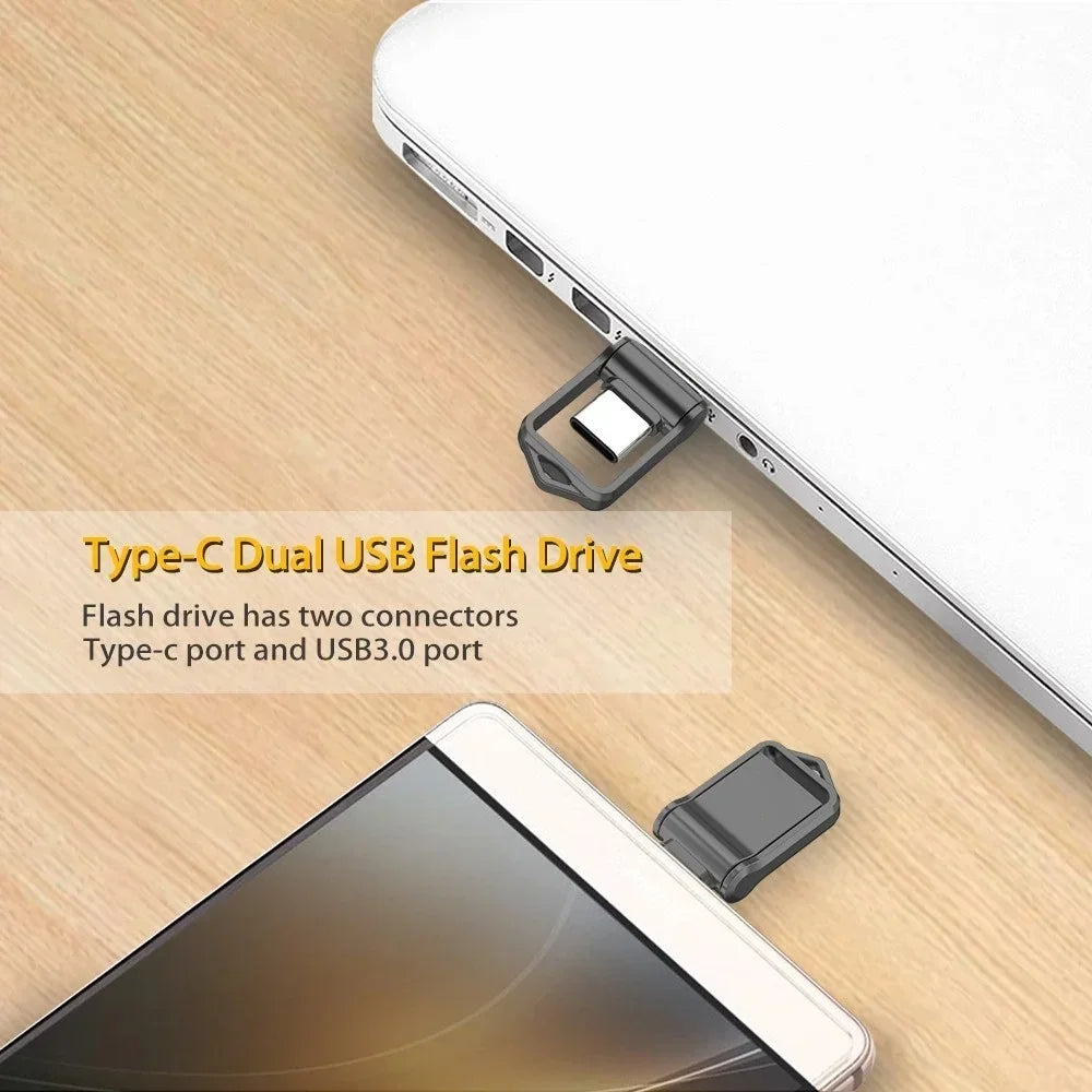 2TB USB 3.2 Flash Drive High Speed Type-C Interface Dual-Use Flash Memory 512GB 1TB Stick For Phone Windows 11 Computer