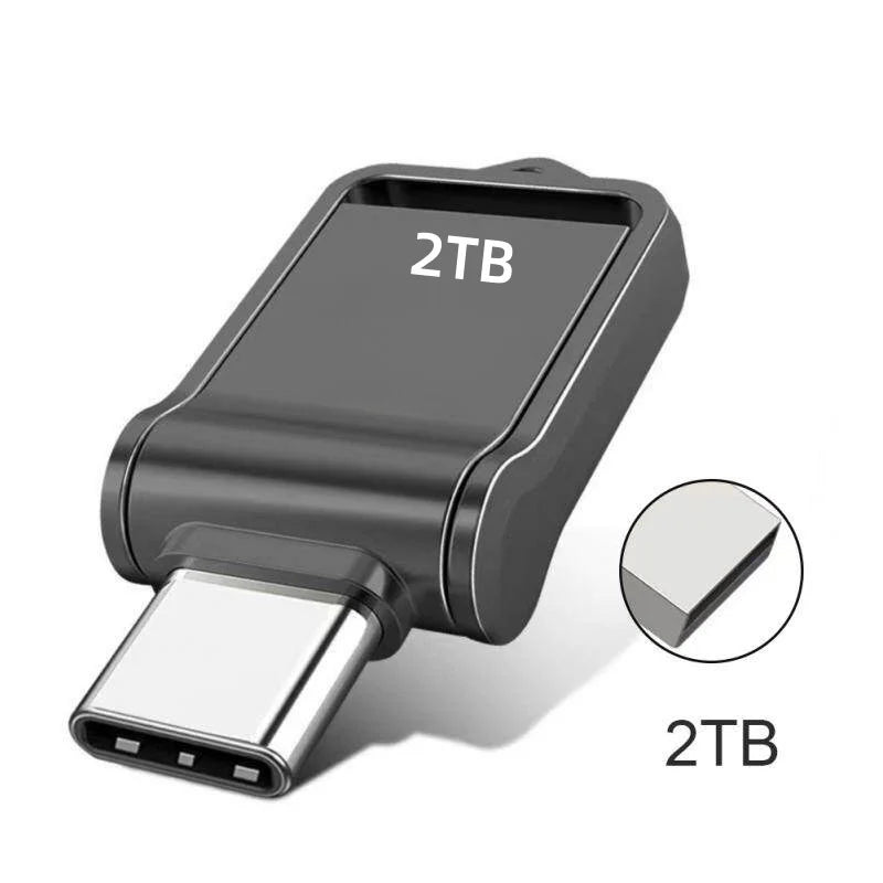 2TB USB 3.2 Flash Drive High Speed Type-C Interface Dual-Use Flash Memory 512GB 1TB Stick For Phone Windows 11 Computer