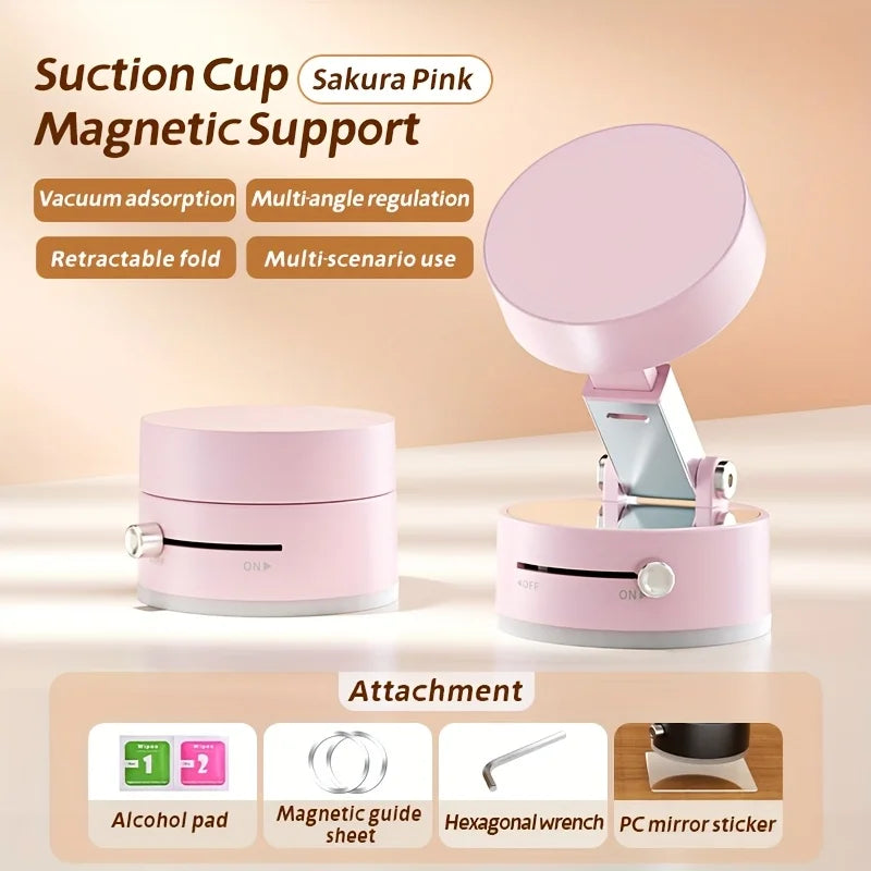 Suction Cup Magnetic Phone Holder Lazy Multi-functional Foldable Storage Holder Vacuum Suction Phone Holder