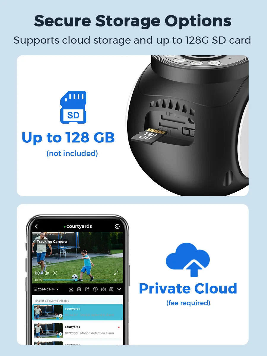 10MP 5K Dual Lens PTZ WIFI Camera Dual Screen 8MP Ai Human Detection Auto Tracking Wireless Outdoor Surveillance IP Camera O-KAM