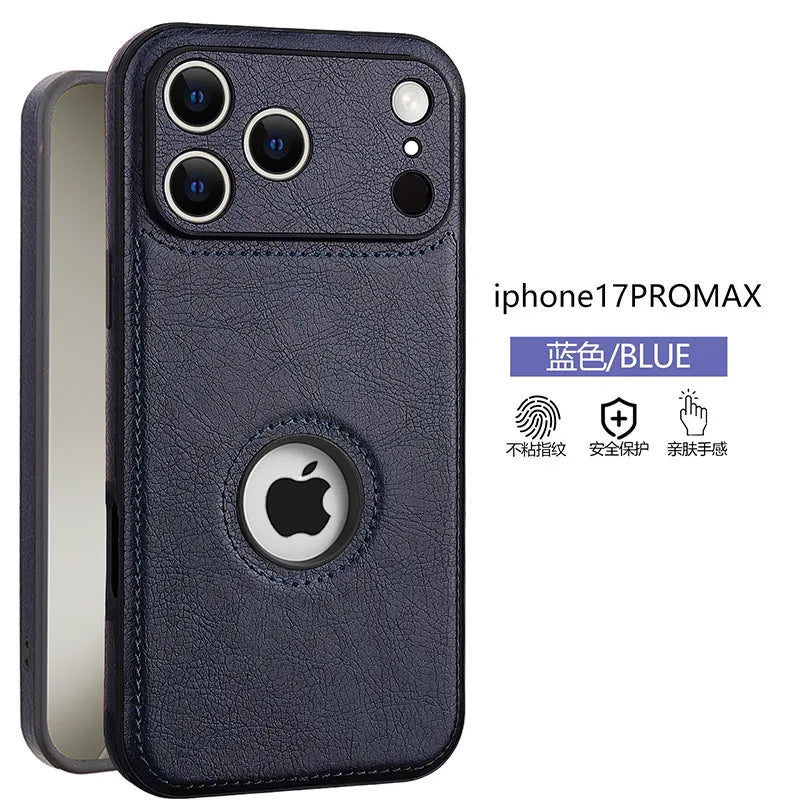High Quality PU Leather Case for Apple iPhone 17 Pro Max 11 12 13 14 15 16 Plus Logo View Luxury Business Mobile Phone Cover