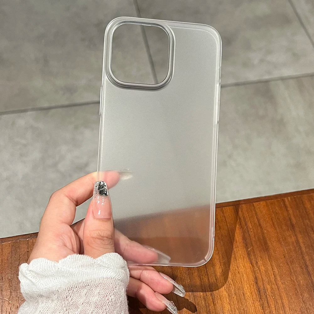 Ultra Thin Matte Translucent Case for iPhone 17 Air 16 15 14 Plus 13 12 11 Pro Max Hard Plastic Clear Silky Skin Cover Capa