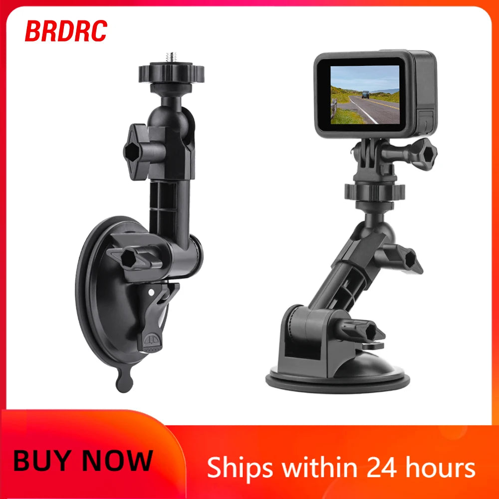 Suction Camera Mount Car Phone Action Camera Holder Hand Pump Suction Cup 360° Adjustable 1/4" For GoPro/Insta360/DJI Action 5