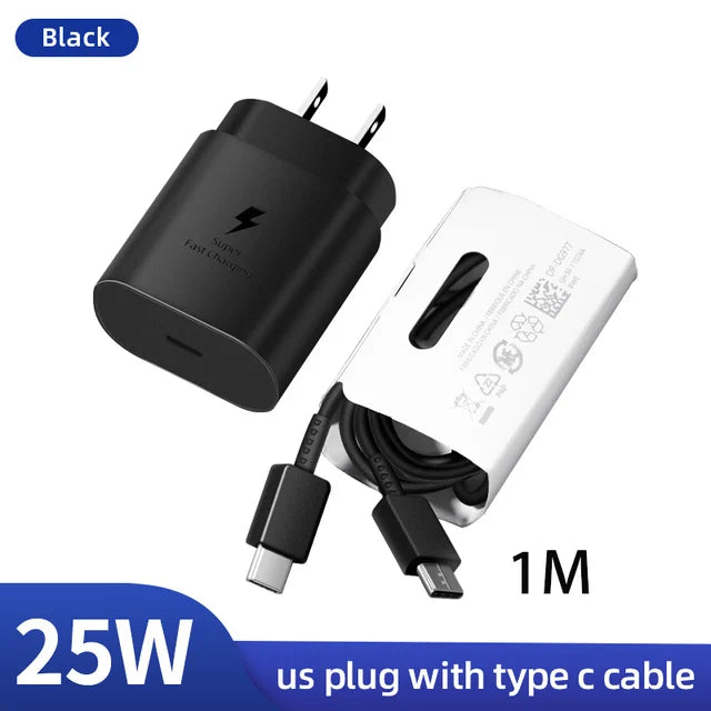 SAMSUNG Charger PD 45W Super Fast Charging Original EU Wall Charger 5A Type C Cable Galaxy S25 S24 S23 S22 Ultra A54 A53 Note20