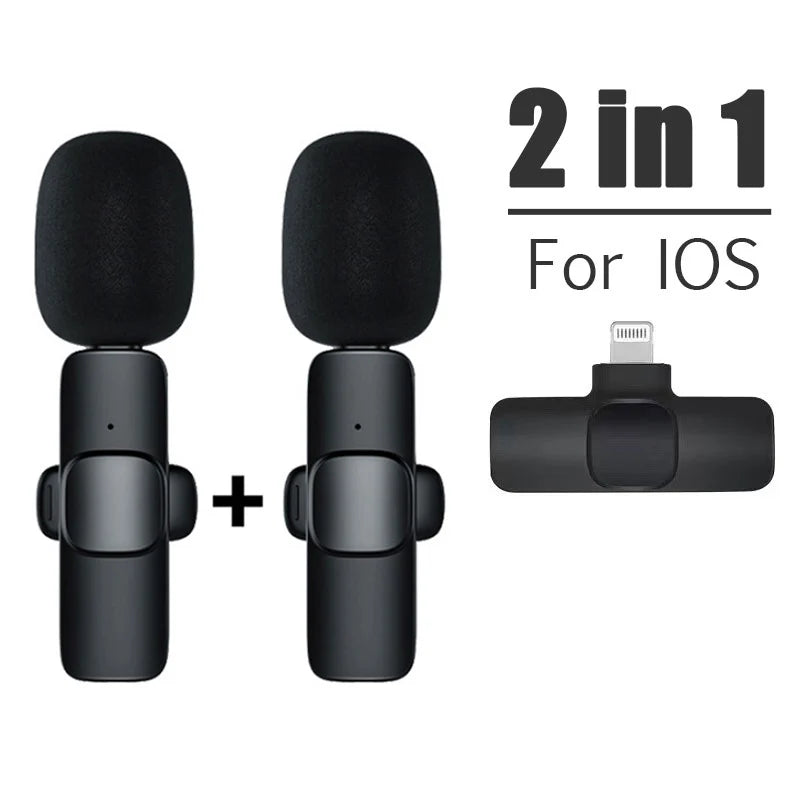 Lavalier Wireless Bluetooth Microphone Portable Audio Video Recording Mini Mic For iPhone Live Broadcast Gaming Phone Type-C