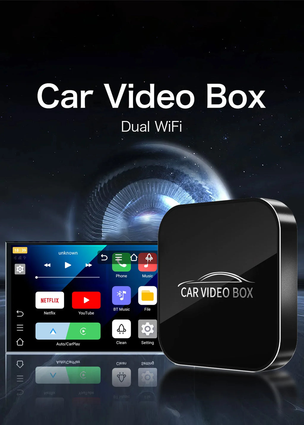 3in1 Wireless Carplay apple Android Auto AI Box,Android 12 RK3328 BT 2+16G,Plug&Play Fits Cars From 2016,Support Any Apps - CP2D